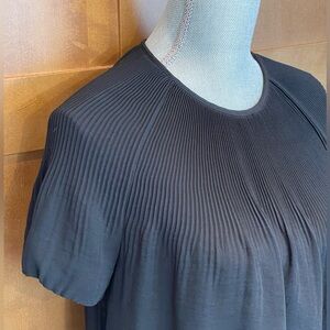 COS Black Pleated Short Sleeve Blouse, Size 10